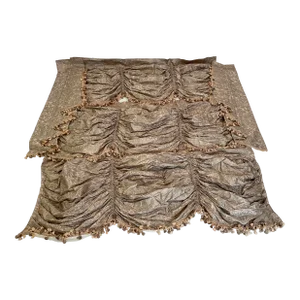 2000s 3 Fortuny Panels Plus 2 Jabots Pink and Silver- 5 Pieces