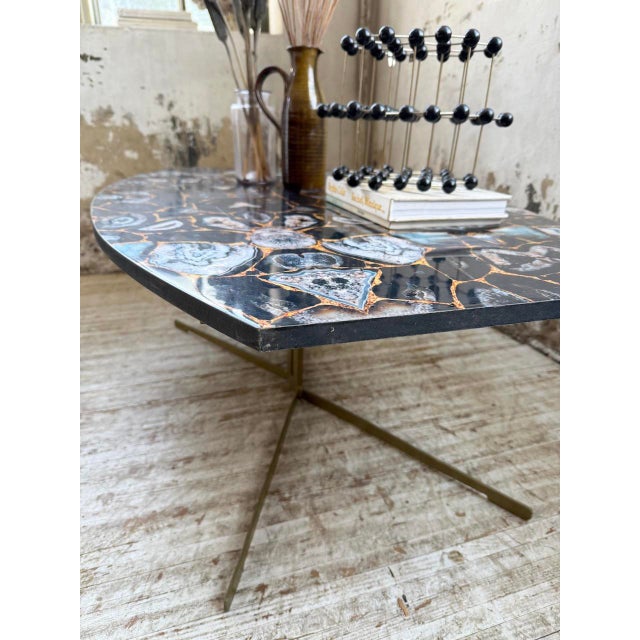 Coffee Table with Agate Stone Effect, 1990s For Sale - Image 13 of 18