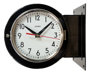 Vintage Black Citizen Double-Sided Ship Wall Clock, 1980s