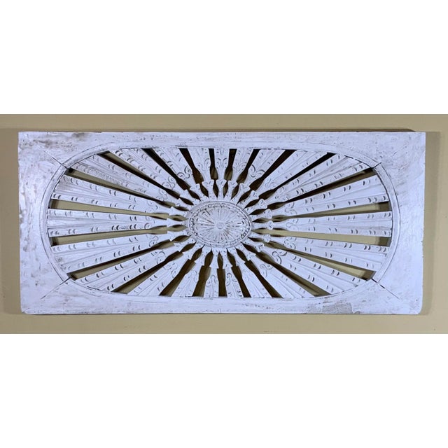 Vintage Hand Carved Sun Burst Architectural Wood Wall Hanging For Sale - Image 13 of 13