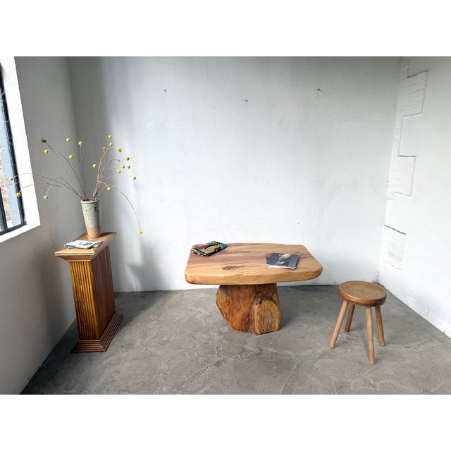 Vintage Brutalist Coffee Table in Cedar, 1970s For Sale - Image 13 of 18