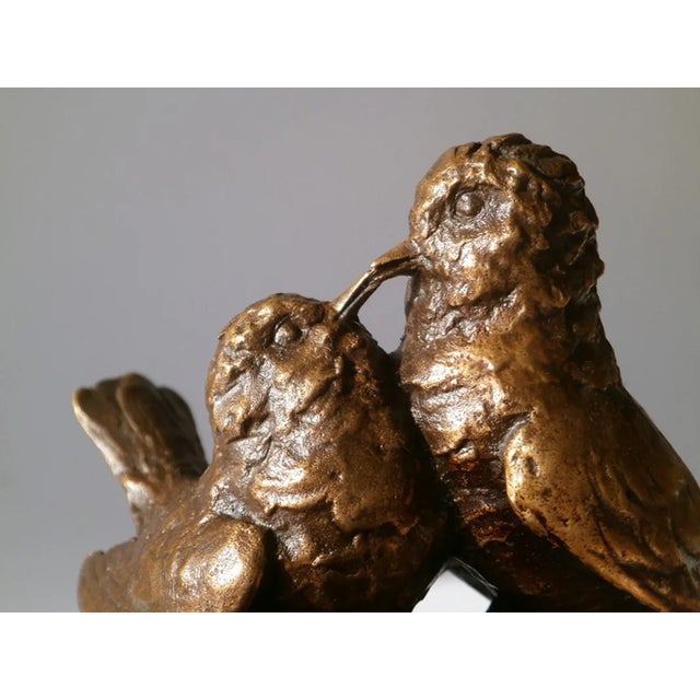 Early 20th Century Italian Bronze Sculpture Bowl with Birds by Luigi Secchi For Sale - Image 6 of 10