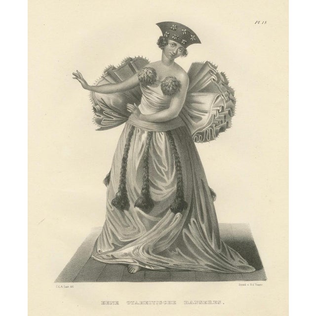 Mid 19th Century Karl Joseph Brodtmann, Tahitian Dancer, 1836, Engraving on Paper For Sale - Image 5 of 7