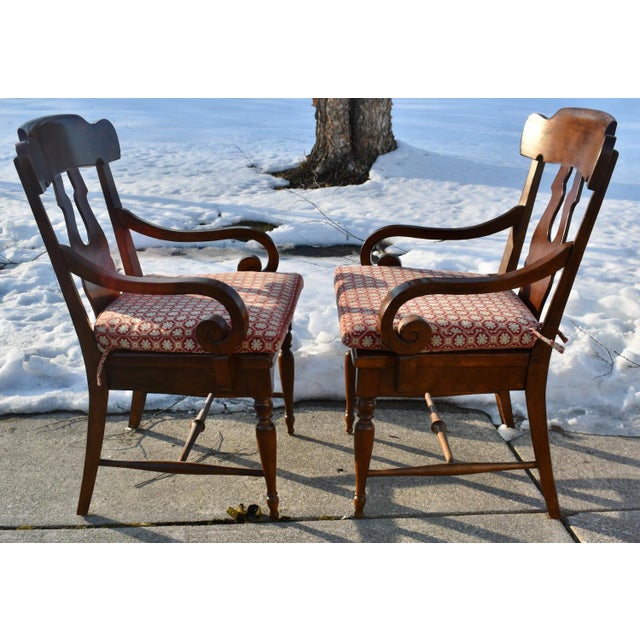 Vintage Set of Six Bernhardt British Colonial Style Dining Chairs For Sale In Philadelphia - Image 6 of 13
