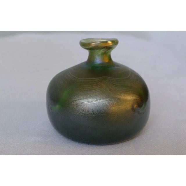 Art Nouveau Style Green Iridescent Glass Vase by Erwin Eisch, 1980s For Sale - Image 10 of 10