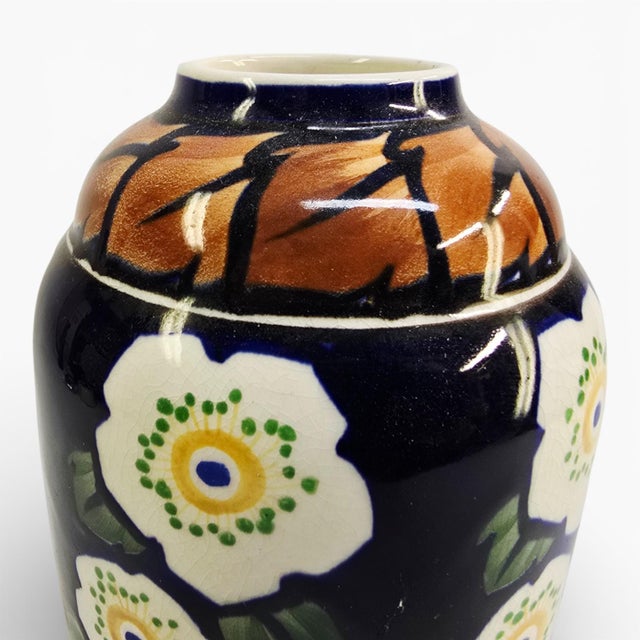 1920s Vintage Danish Hand-Painted Stoneware Vase from Royal Copenhagen, 1920s For Sale - Image 5 of 7