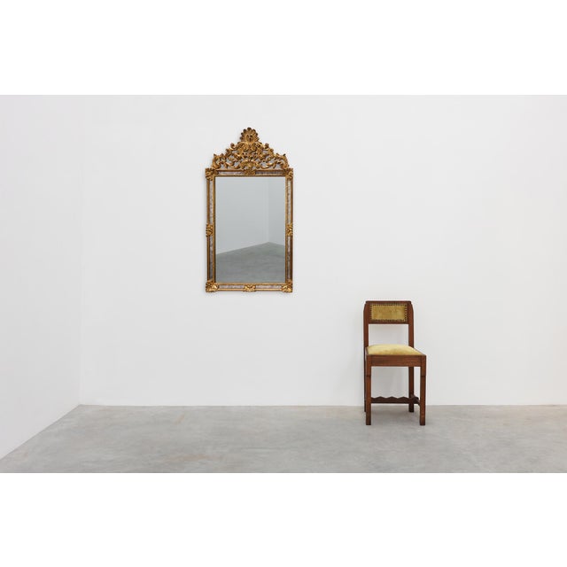 Baroque 20th Century Mirror with Acanthus Crest and Marbled Border from Deknudt, Belgium, 1950s For Sale - Image 3 of 12