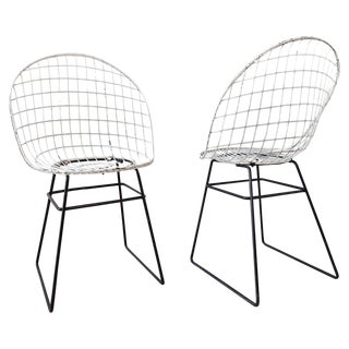 Set of Wire Chairs by Cees Braakman and Adriaan Dekker for Pastoe, 1957 For Sale