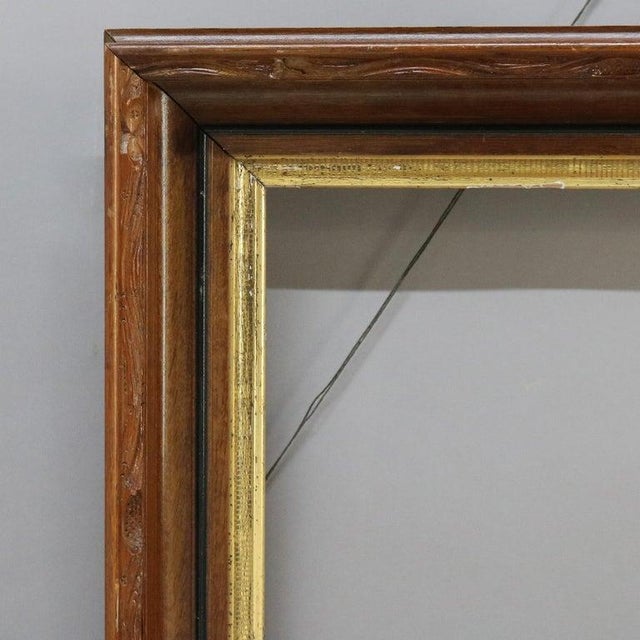 Oversized Pair of Antique Victorian Ebonized & Parcel Gilt Walnut Frames C1900 For Sale - Image 4 of 11