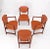 Set 4 Grosfeld House Brick Leather Upholstery Brass Accents Dining Chairs For Sale - Image 6 of 13
