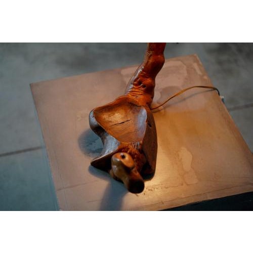 Vintage French Grape Wood Desk Lamp, 1960s For Sale - Image 6 of 7