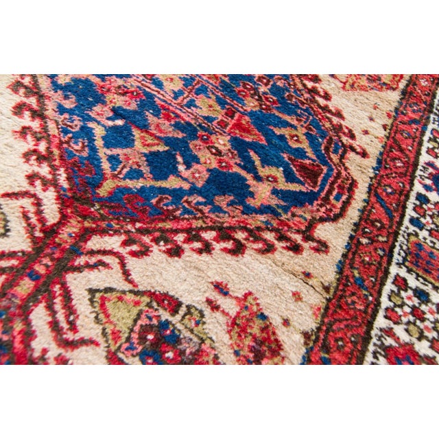 Red 1910s Antique Medallion Hand-Knotted Runner For Sale - Image 8 of 11