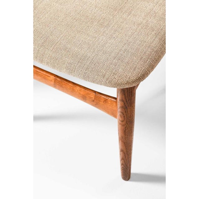 Cowhorn Dining Chairs in Fabric, Oak and Teak attributed to Knud Færch, 1969, Set of 6 For Sale - Image 3 of 9
