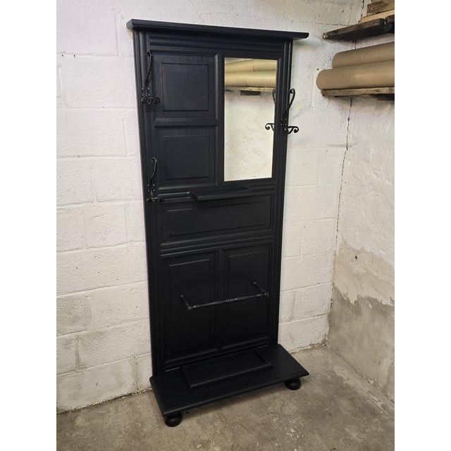 Black Oak Hallway Wardrobe, 1930s For Sale - Image 8 of 12