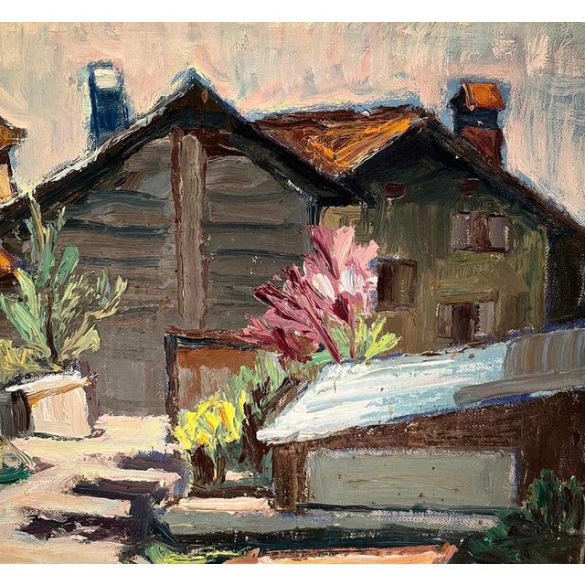 Modern Ernest Voegeli, Backlight at Huémoz, Oil on Canvas For Sale - Image 3 of 10