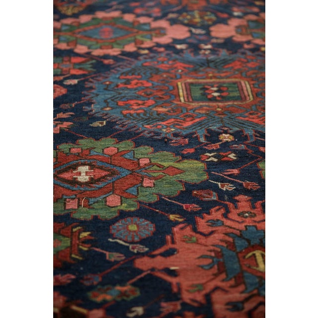 Shabby Chic Antique Soumac Design Rug Runner - 4'1" x 9' For Sale - Image 3 of 10