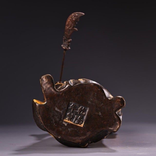 Metal Vintage Chinese Cloisonné Enamel Guan Gong Figure | 9.4lb Copper Statue With Halberd For Sale - Image 7 of 10