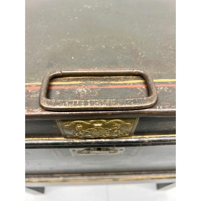 19th Century English Iron Strongbox on Stand by Thomas Milner & Son Liverpool For Sale In Boston - Image 6 of 12