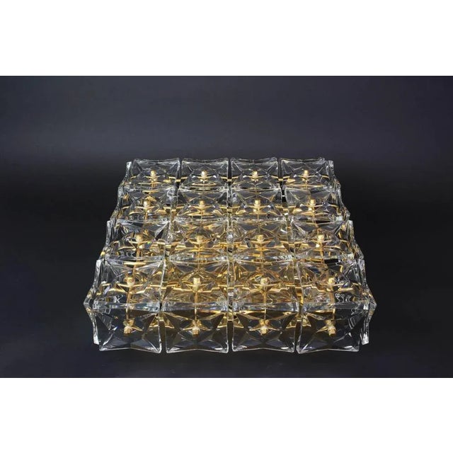 Large Flush Mount Faceted Crystal Light Fixture by Kinkeldey, Germany, 1970s For Sale - Image 6 of 9
