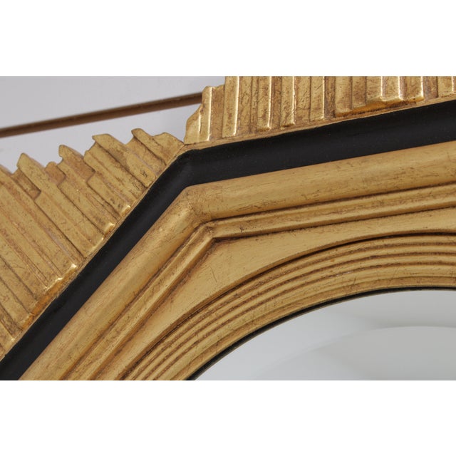 Gold Friedman Brothers Gold & Black Star Design Mirror For Sale - Image 8 of 13