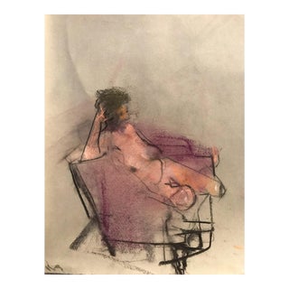 "Plum" Contemporary Expressionist Figurative Pastel Drawing by Jessica Chapman For Sale