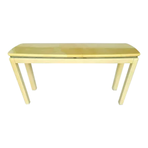 Karl Springer Style Faux Lacquered Goatskin Console Sofa Table