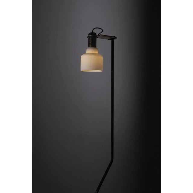 1950s Vintage Italian Brass and Opal Glass Floor Lamp from Oluce, 1950 For Sale - Image 5 of 12
