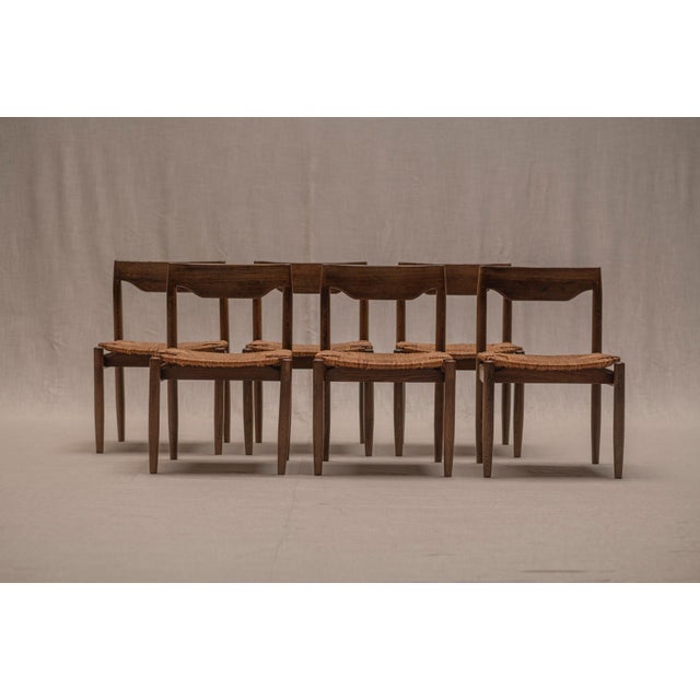 Mid-Century Wengé and Rattan Dining Chairs, 1970s, Set of 6 For Sale - Image 15 of 18