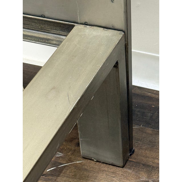 Early 21st Century Queen Size Industrial Steel Bed Frame For Sale - Image 5 of 12