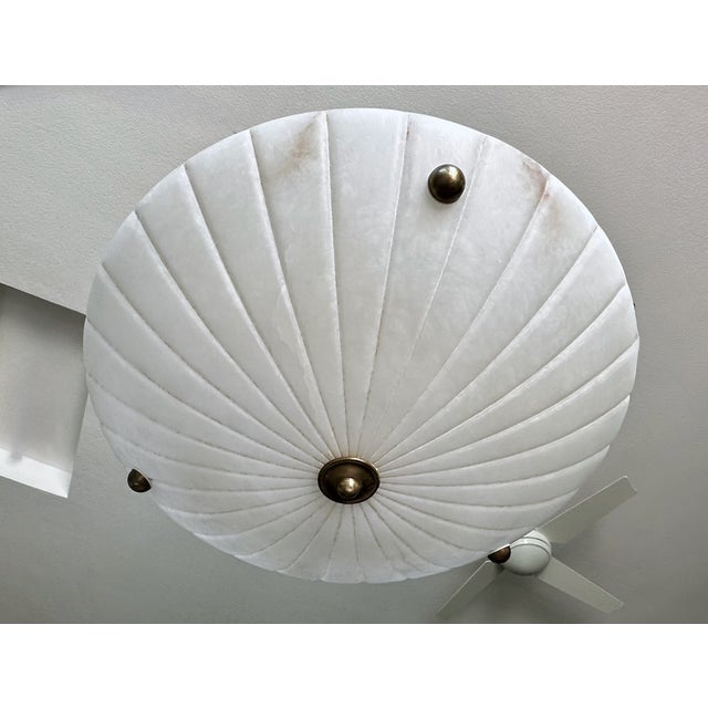 1970s Directoire Style French Alabaster Pendant Chandelier For Sale - Image 4 of 18