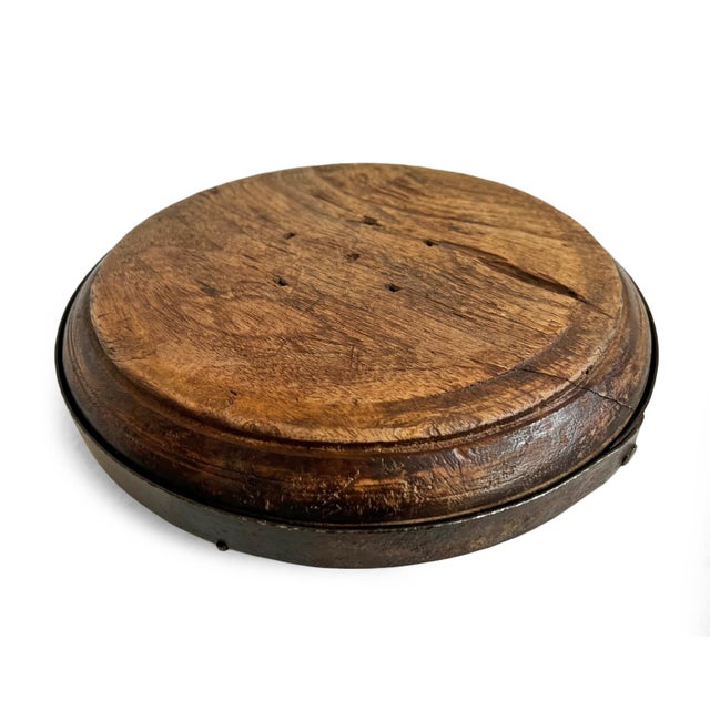 Indian Antique Dark Wood & Brass India Tobacco Container For Sale - Image 3 of 5