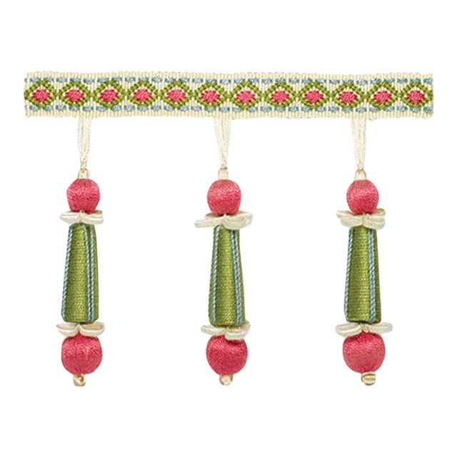 Sample - Schumacher Addington Molded Tassel Fringe in Bloom For Sale