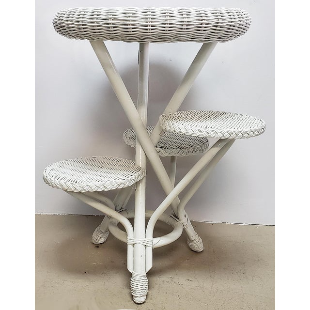 Henry Link Vintage Wicker Side Table/Plant Stand, Smithsonian Collection Chairish