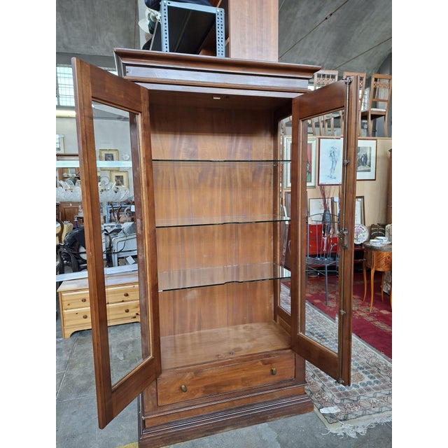 Arte Povera Style Wood and Cut Glass Display Cabinet, Piedmont, Saluzzo, 1960s For Sale - Image 10 of 12