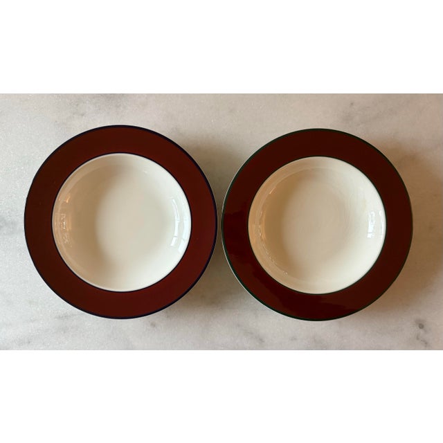 Set of 6 Pagnossin Ironstone Burgundy Soup Bowls For Sale - Image 4 of 8
