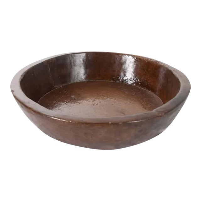 English 19th Century Hand-Carved Wood Bowl For Sale