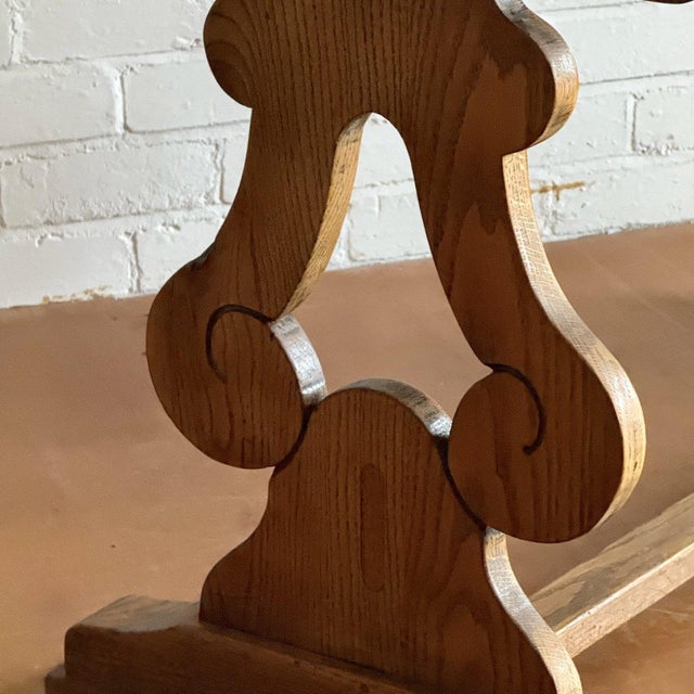 A beautiful handcrafted solid oak console table with distinctive grain. Selected particularly for its simple but ornate...
