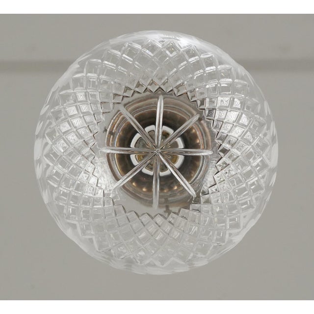 Mid 20th Century Restored Traditional Etched Glass Globe Pendant Light For Sale - Image 4 of 6