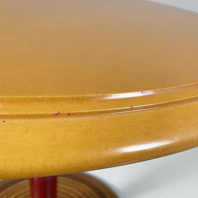 Wood Italian Modern Round Wooden Coffee Table, 1980s For Sale - Image 7 of 15