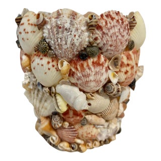 Contemporary Coastal Grotto Shell Encrusted Planter or Cache Pot For Sale