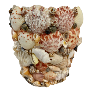 Contemporary Coastal Grotto Shell Encrusted Planter or Cache Pot