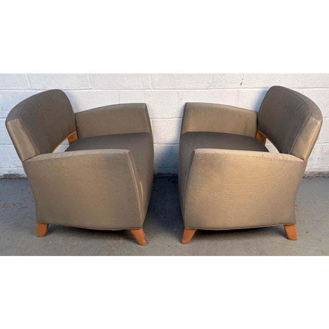 Late 20th Century Pair of Sleek Modern Lounge Chairs by Bernhardt For Sale In New York - Image 6 of 15