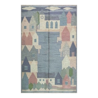 Vintage Swedish Kilim, Most Unusual For Sale