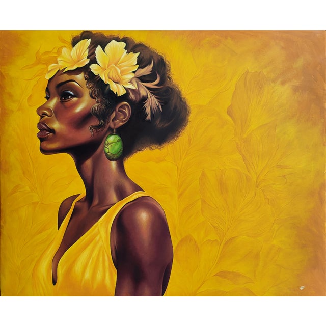 Textile "Ambiance", Acrylic on Canvas Painting by Franklin Igwenagu For Sale - Image 7 of 8