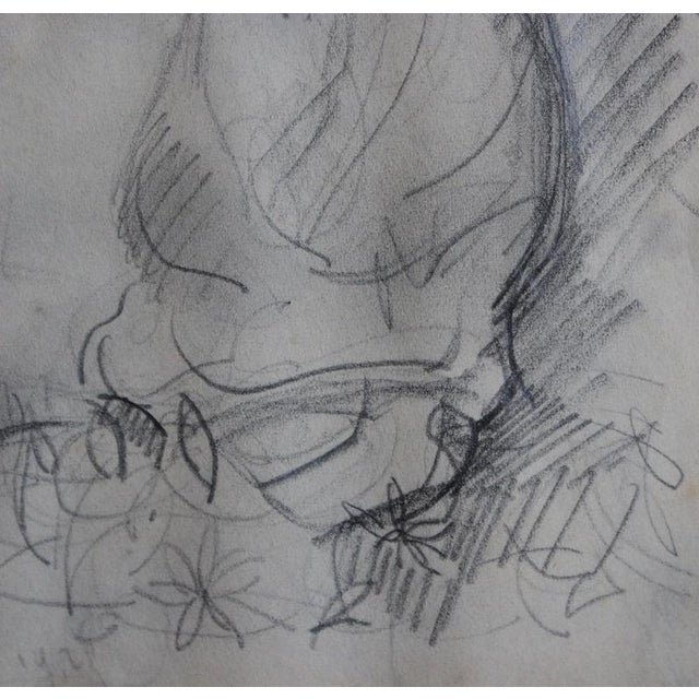 Guillaume Dulac, Portrait of a Slumbering Young Woman, 1929, Pencil on Paper For Sale - Image 8 of 11