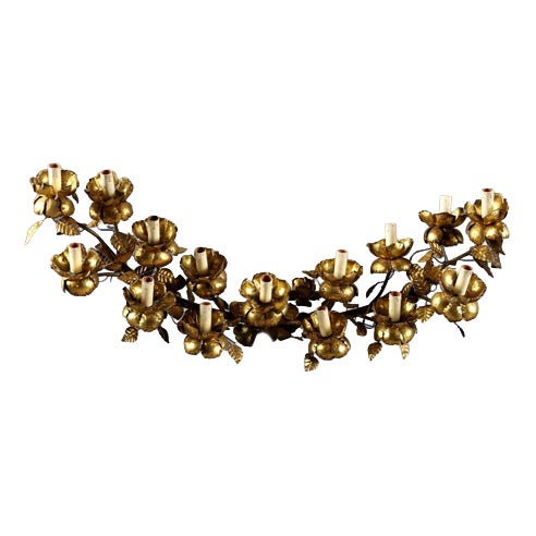 Fifteen-Light Wall Lamp in Iron and Sheet Metal For Sale