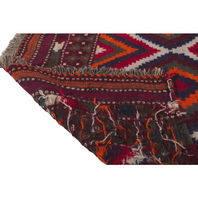 Late 20th Century Late 20th Century Vintage Persian Shiraz Kilim Rug, 03'08 X 05'07 For Sale - Image 5 of 8