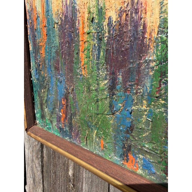 Paint Vintage Veda Walsh Signed Original Cityscape Oil Painting For Sale - Image 7 of 12