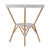 Wood Tobias 30 in. W Outdoor Round Rattan and Metal Bistro Table, Blue/White Dot / Natural Rattan Frame For Sale - Image 7 of 9