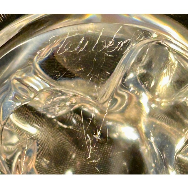Vintage Steuben Signed Crystal Paperweight Puppy Love For Sale - Image 12 of 14
